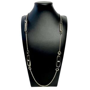 Chico's Golden Statement Station Link Necklace 36"